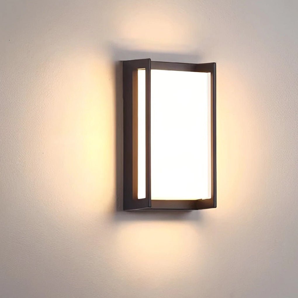 Geometric Minimalist Wall Light, Black Aluminum Outdoor Sconce, view 9