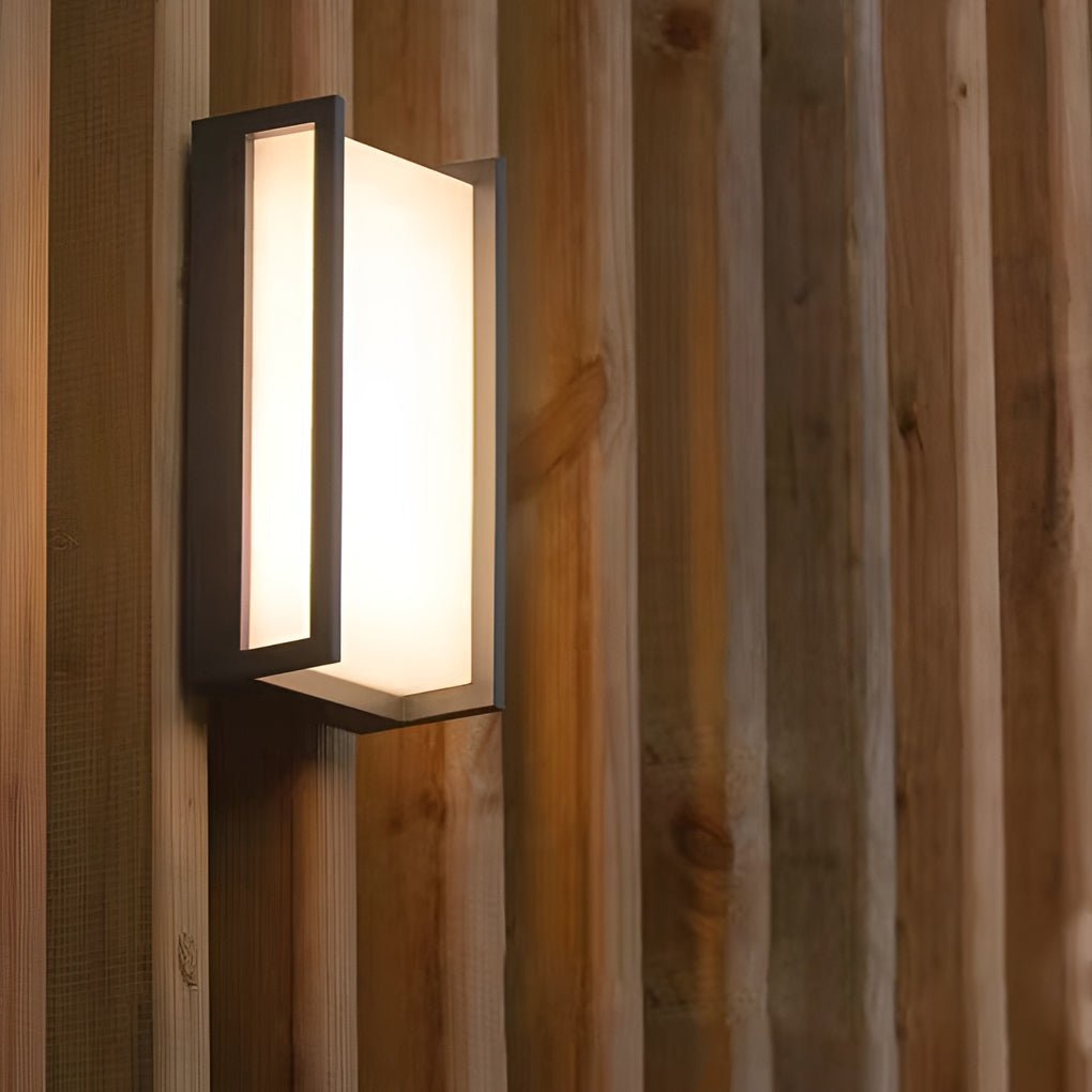Geometric Minimalist Wall Light, Black Aluminum Outdoor Sconce, view 4