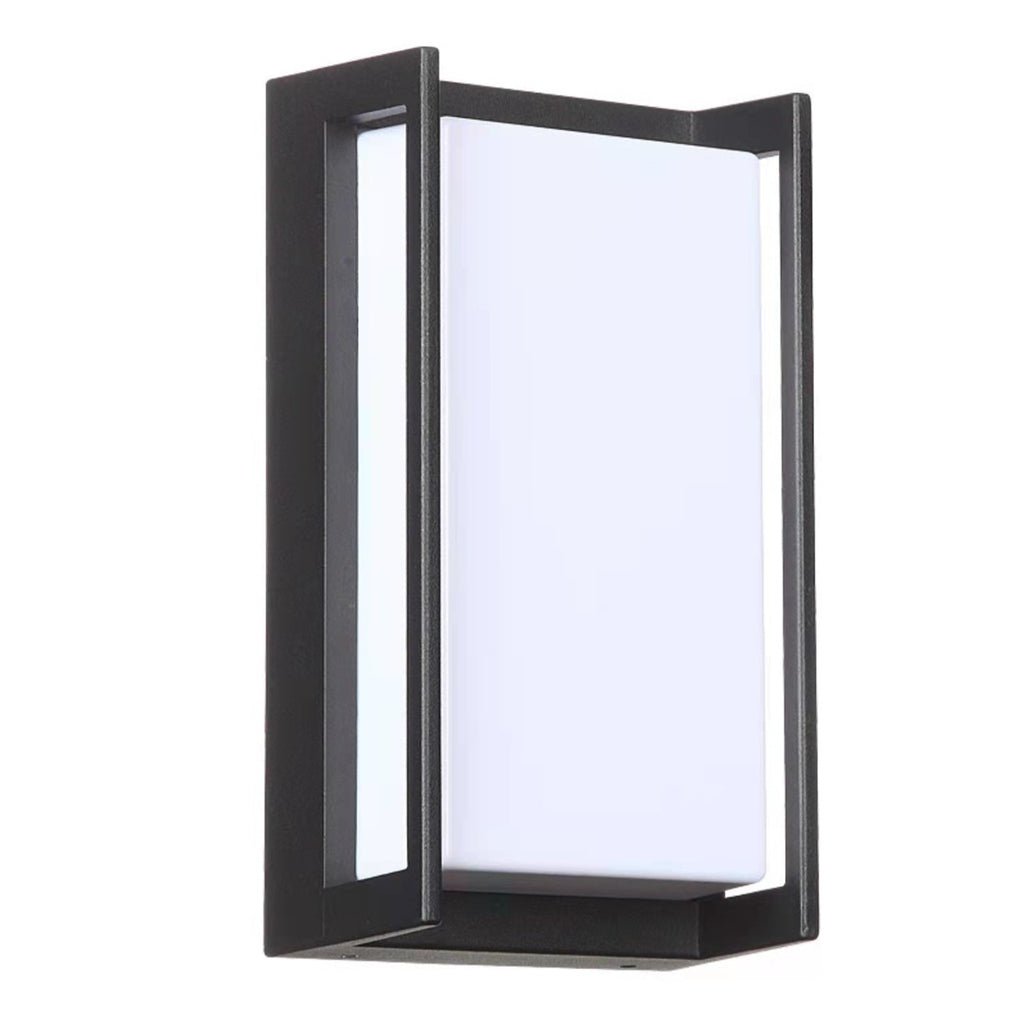 Geometric Minimalist Wall Light, Black Aluminum Outdoor Sconce, view 7