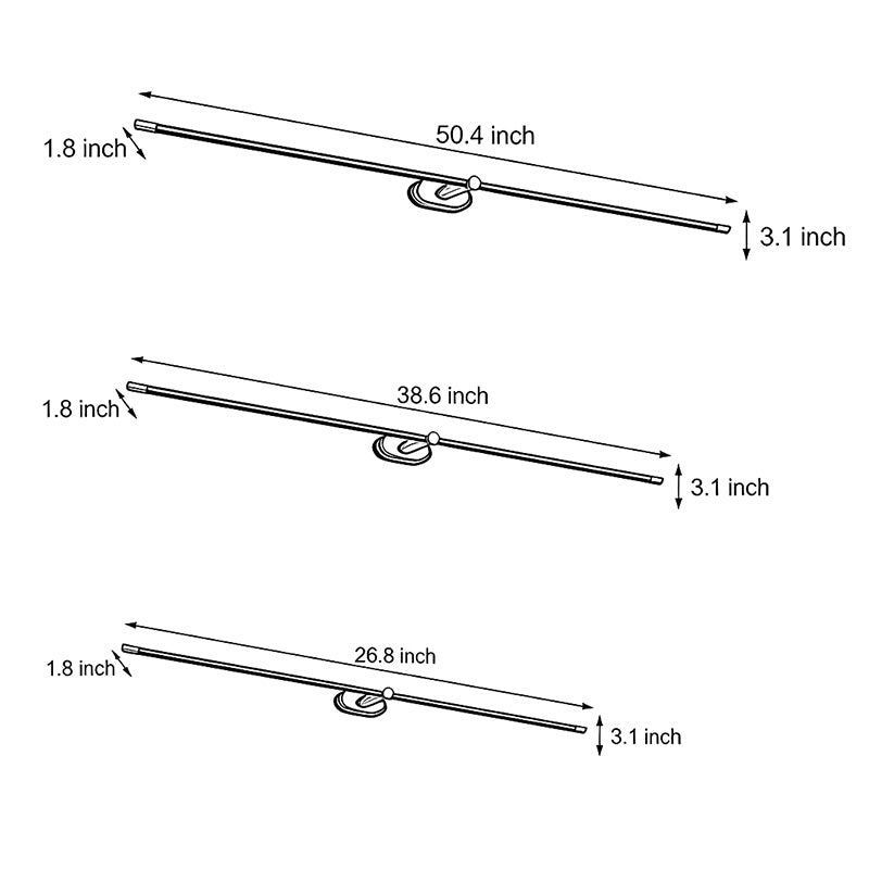 Slim Cylinder Vanity Light, Black or Copper LED Bath Bar