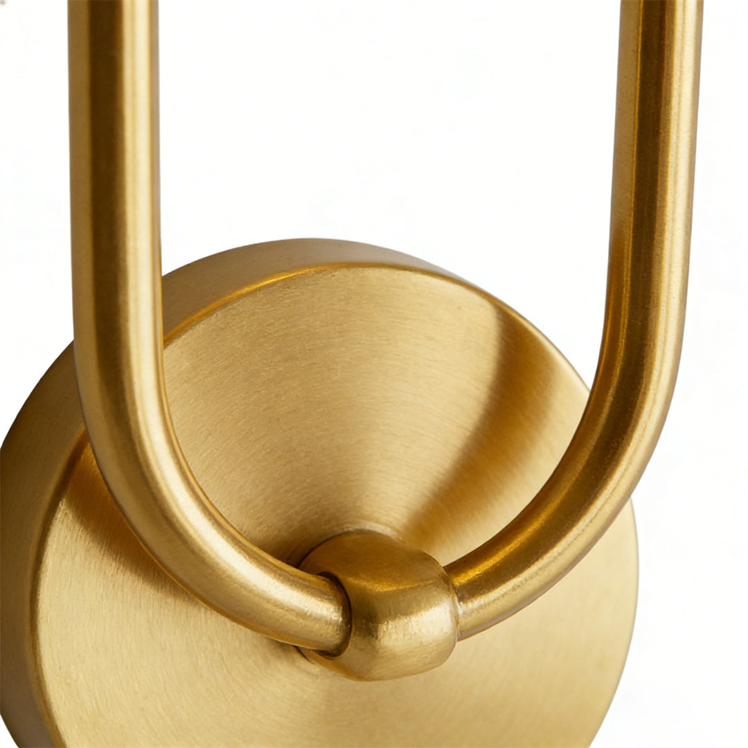 Loop Arm Double Wall Sconce, Gold and Black Metal Light