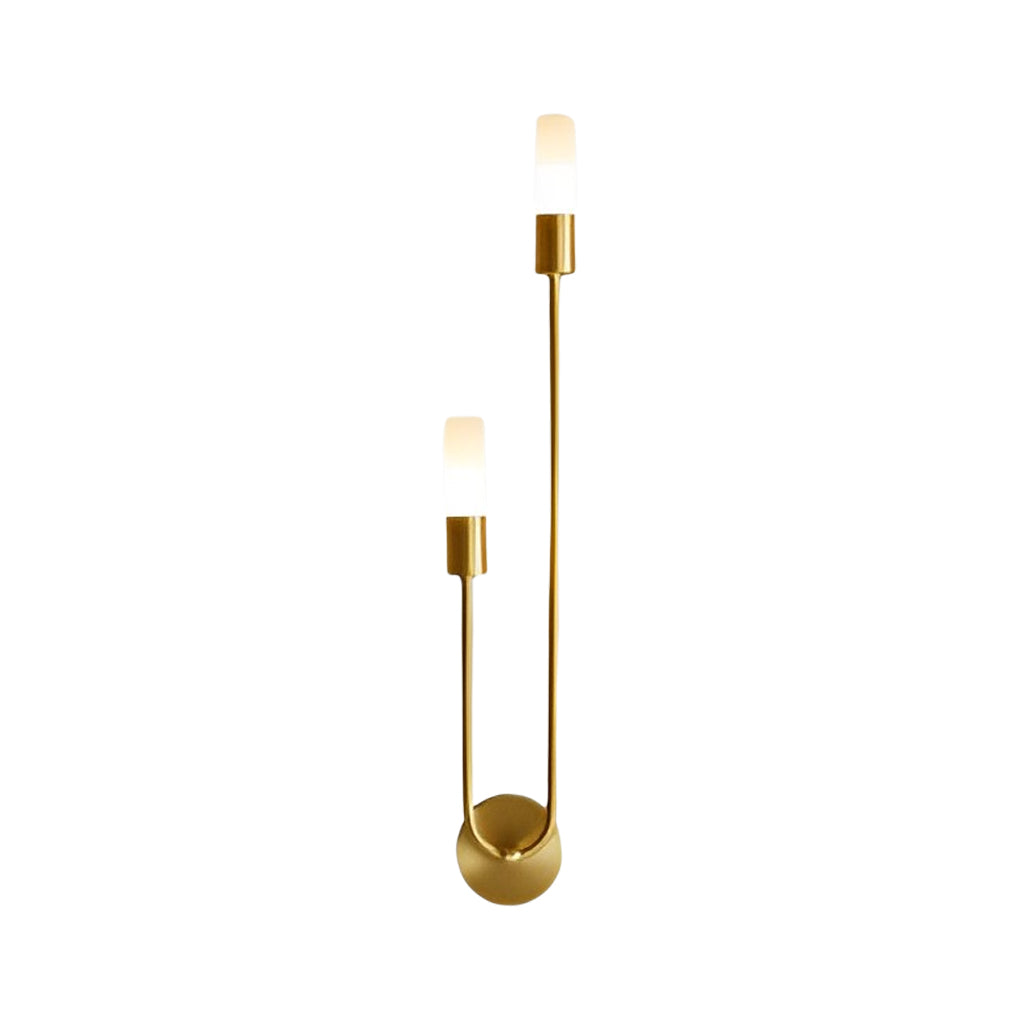 Loop Arm Double Wall Sconce, Gold and Black Metal Light