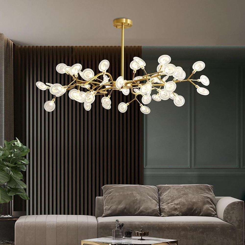 Firefly Branch Chandelier, Gold Metal Modern Ceiling Light 8