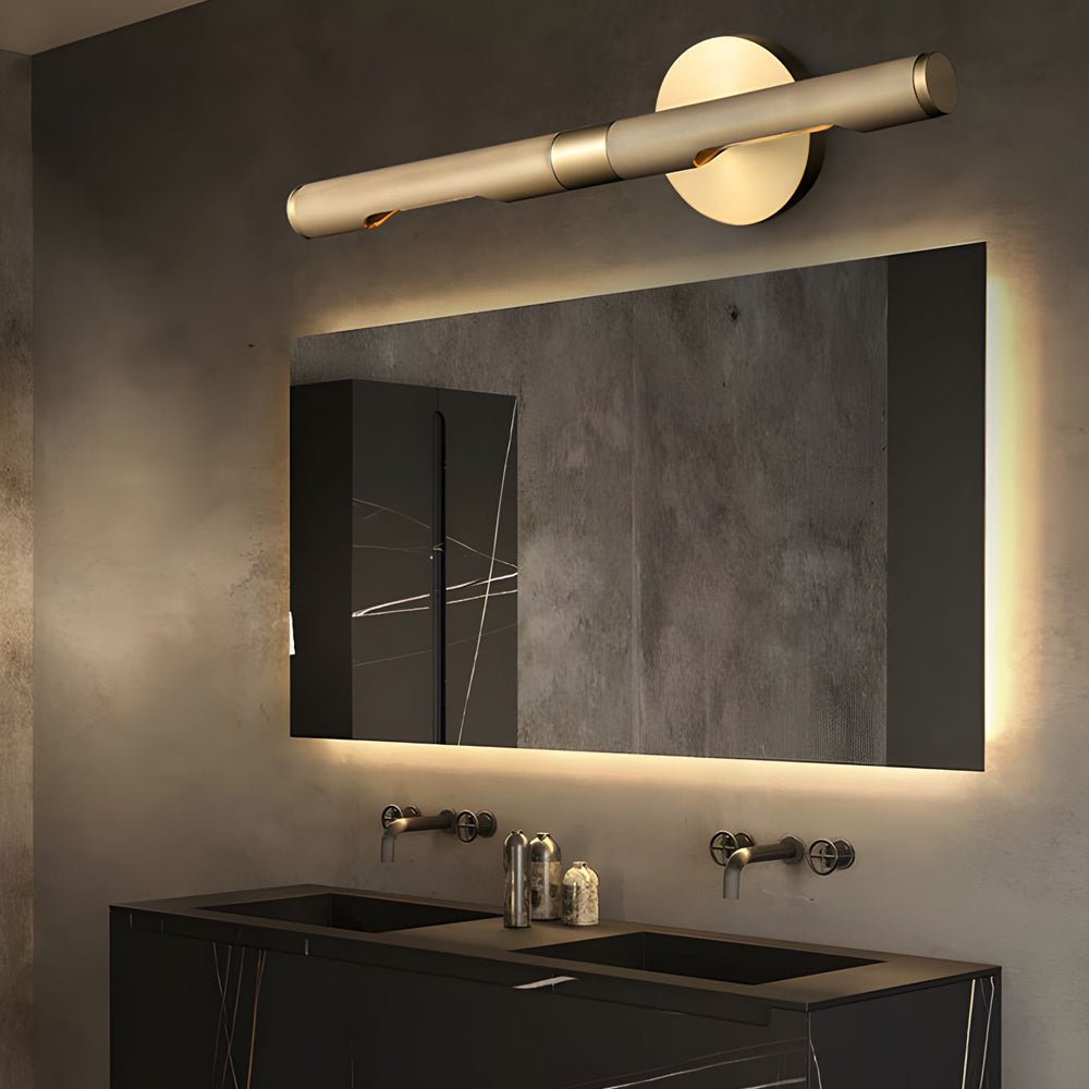 Ribbed Tube Vanity Light Bar, Metal Bathroom Mirror Light