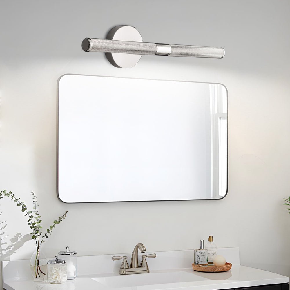 Ribbed Tube Vanity Light Bar, Metal Bathroom Mirror Light