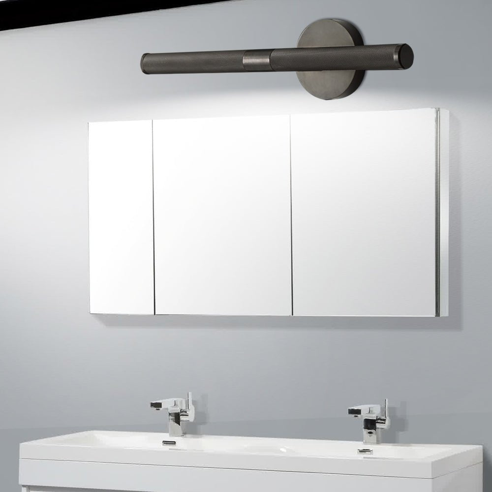 Ribbed Tube Vanity Light Bar, Metal Bathroom Mirror Light