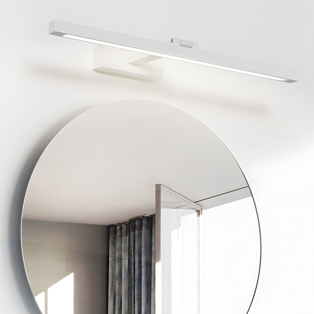 Pivot Head Vanity Light Bar, White and Bronze Mirror Light