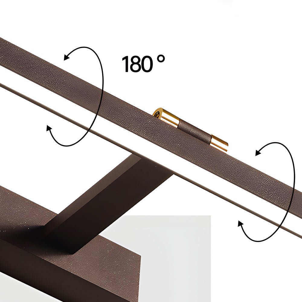 Pivot Head Vanity Light Bar, White and Bronze Mirror Light