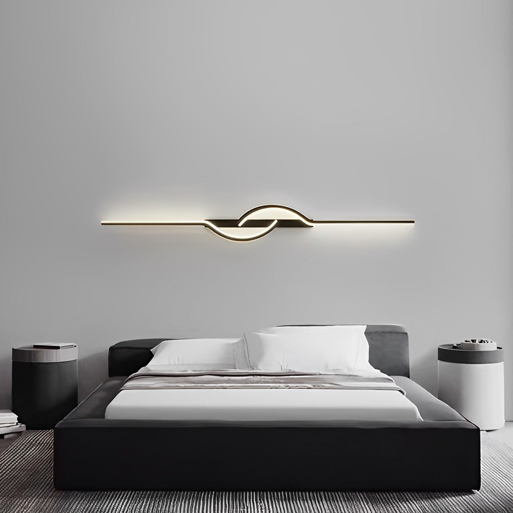 Modern Linear Wall Sconce, Creative Black Aluminum Strip, view 9