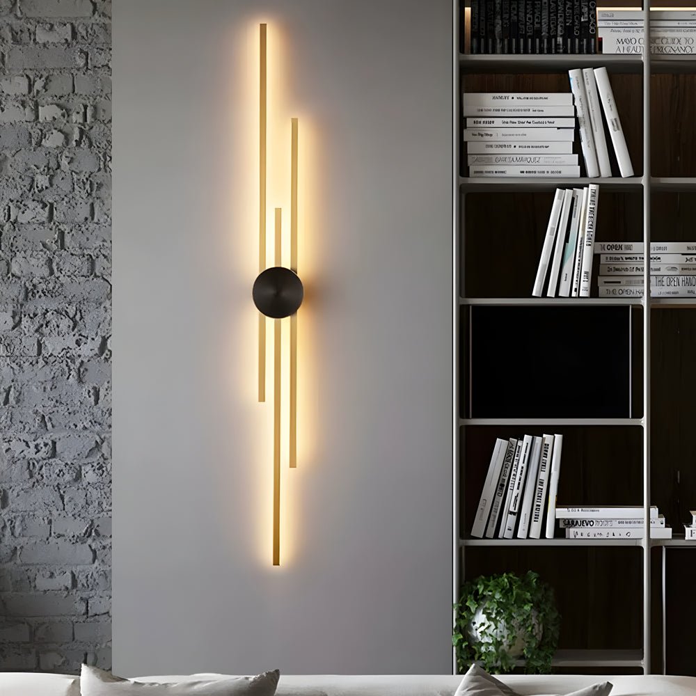 Triple Bar Linear Sconce, Iron and Acrylic Wall Light