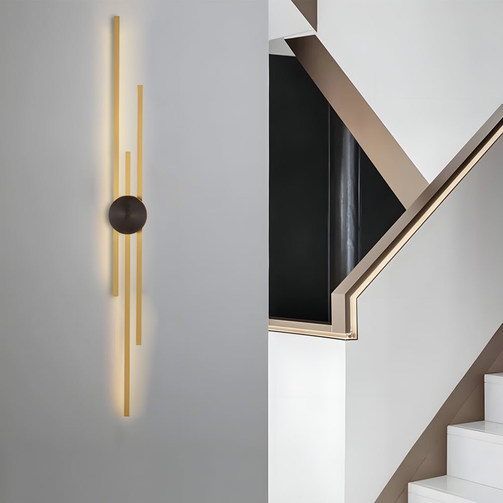 Triple Bar Linear Sconce, Iron and Acrylic Wall Light