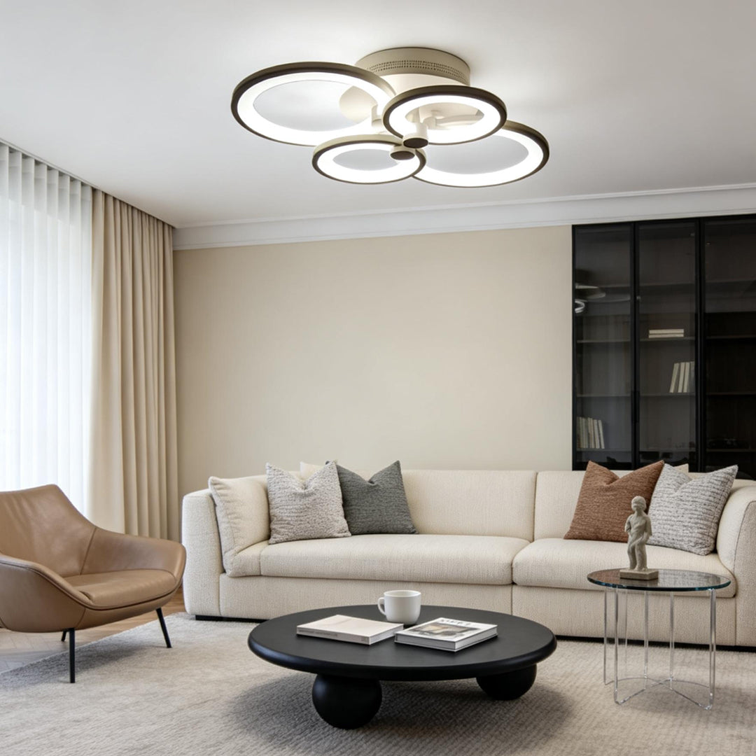 Overlapping Rings LED Ceiling Light, Acrylic Semi Flush Mount