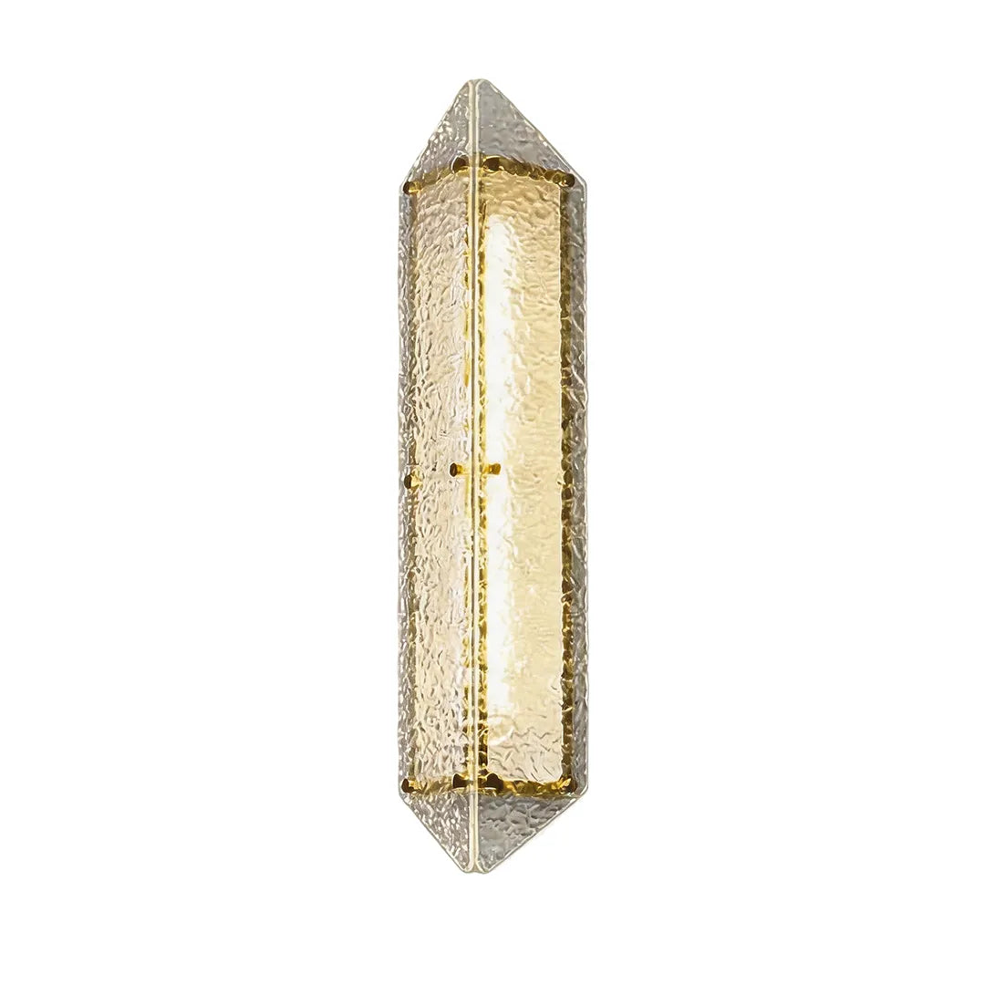 Gilded Facet Outdoor Sconce, Gold Steel Wall Lantern