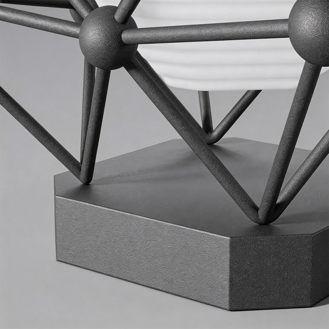 Faceted Crown Pillar Light, Black Stainless Steel Post Cap Light