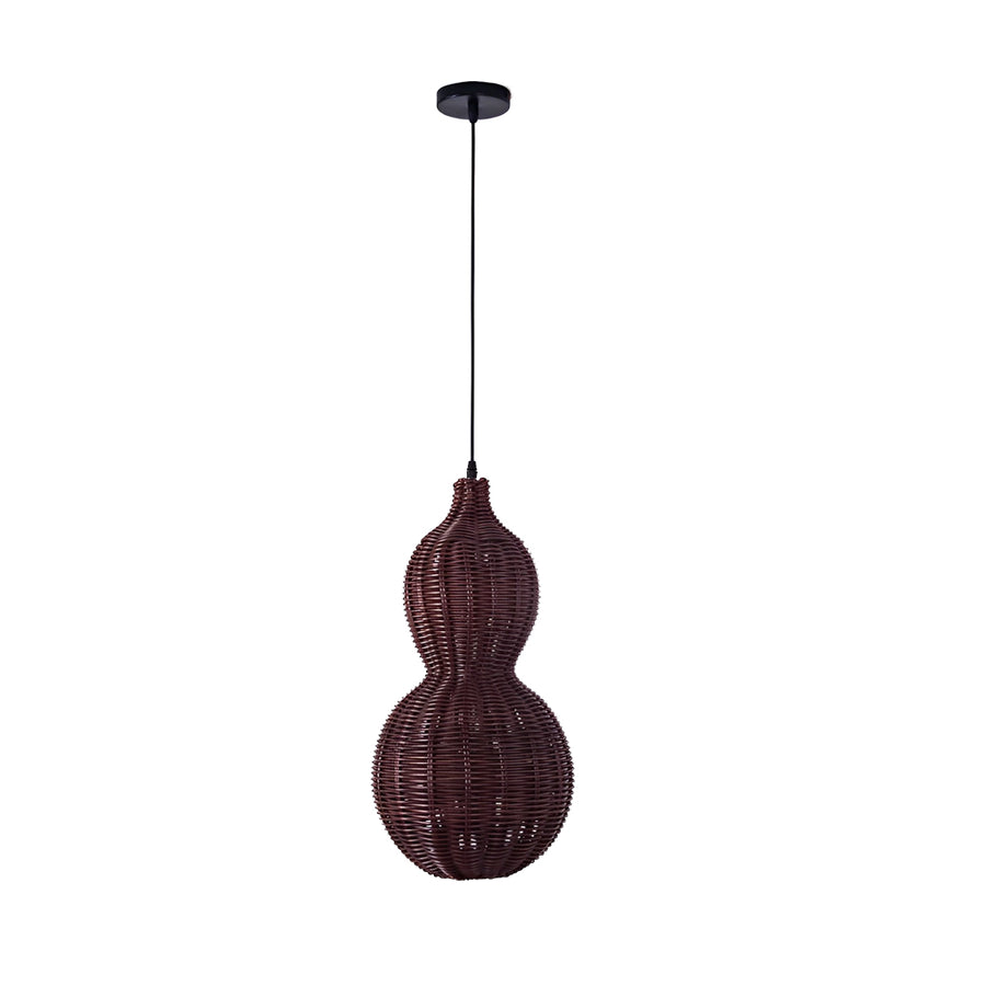 Woven Gourd Outdoor Pendant, Natural Rattan Hanging Light 13