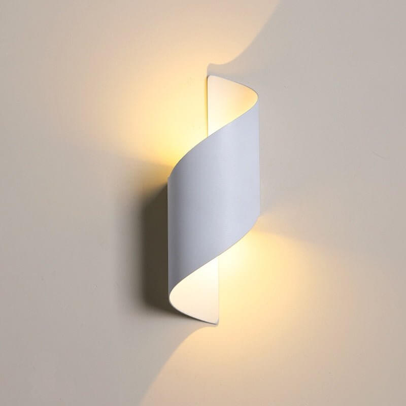 Spiral Ribbon Outdoor Sconce, Cast Aluminum Wall Light