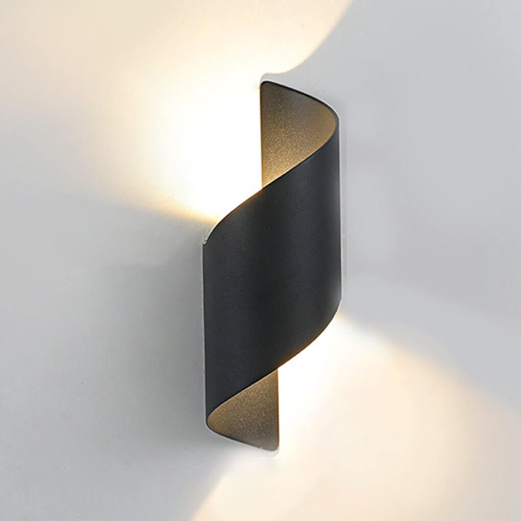 Spiral Ribbon Outdoor Sconce, Cast Aluminum Wall Light