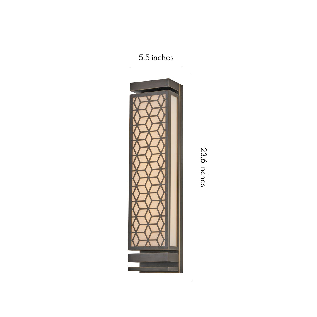 Cloud Stone Linear Wall Sconce, Black Copper Outdoor Wall Light