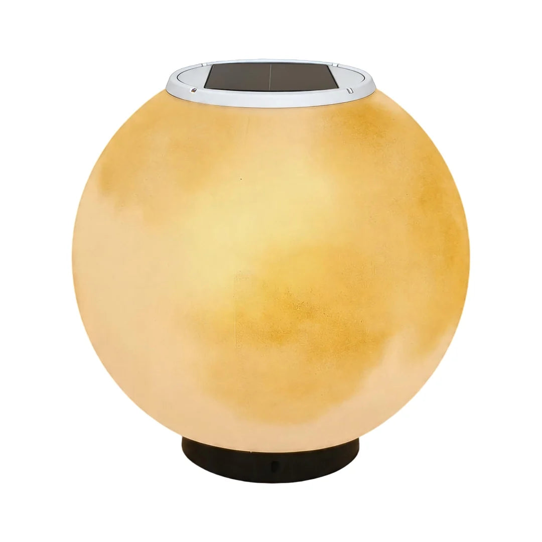 Moon Globe Pillar Light, Textured Resin Outdoor Garden Light 25