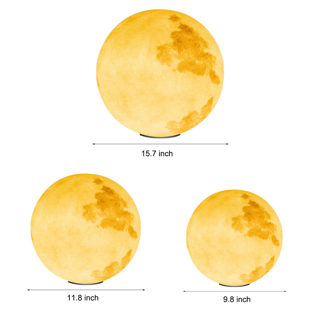 Moon Globe Pillar Light, Textured Resin Outdoor Garden Light 26