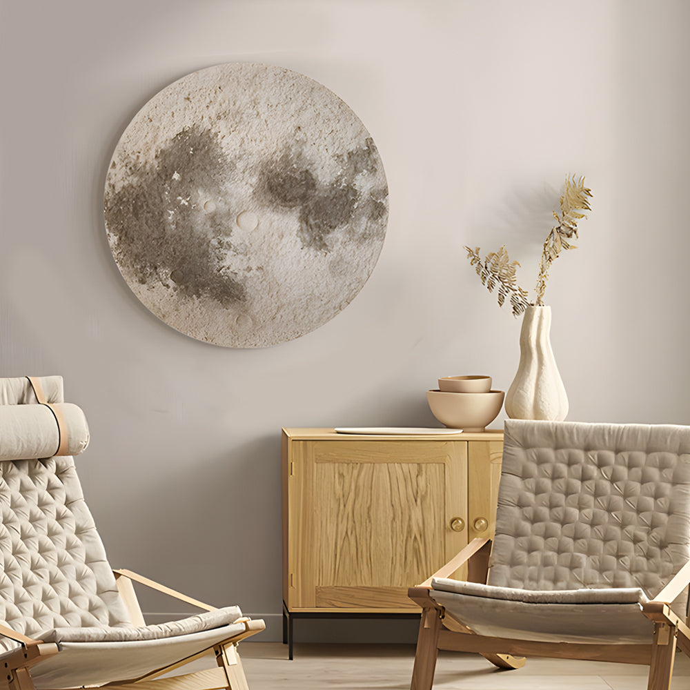 Crescent Moon Wall Light, Sandstone LED Wall Art Panel
