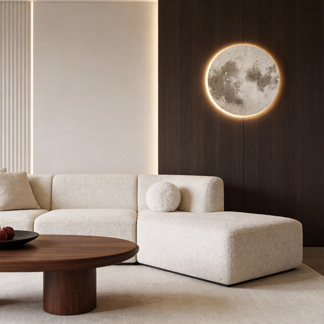 Crescent Moon Wall Light, Sandstone LED Wall Art Panel