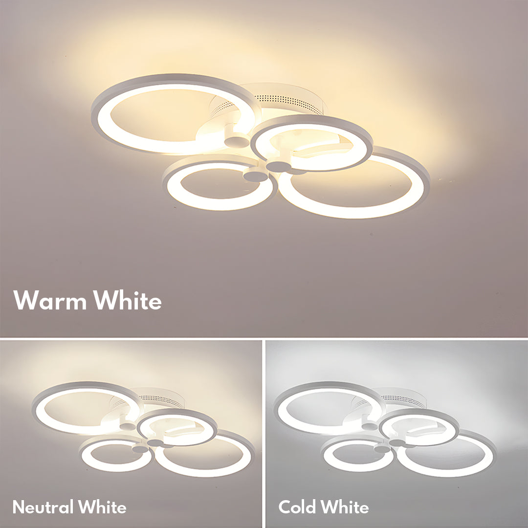 Overlapping Rings LED Ceiling Light, Acrylic Semi Flush Mount 9