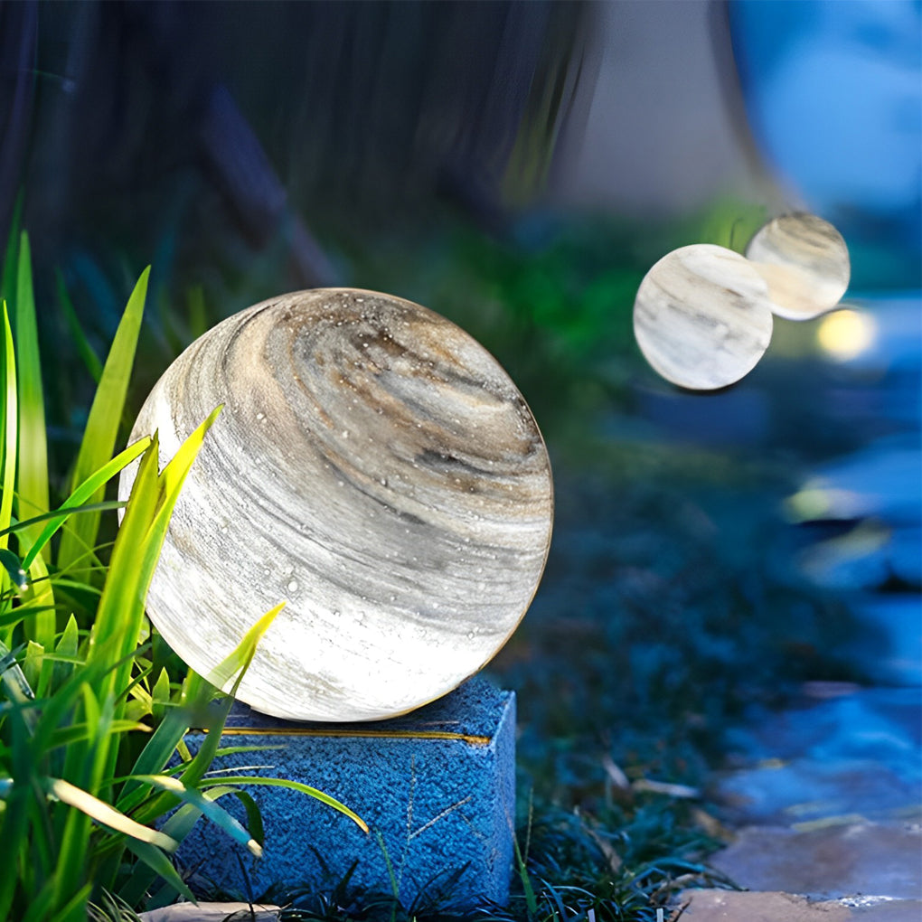 Planet Glass Globe Pillar Light, Die Cast Aluminum Post Light 3