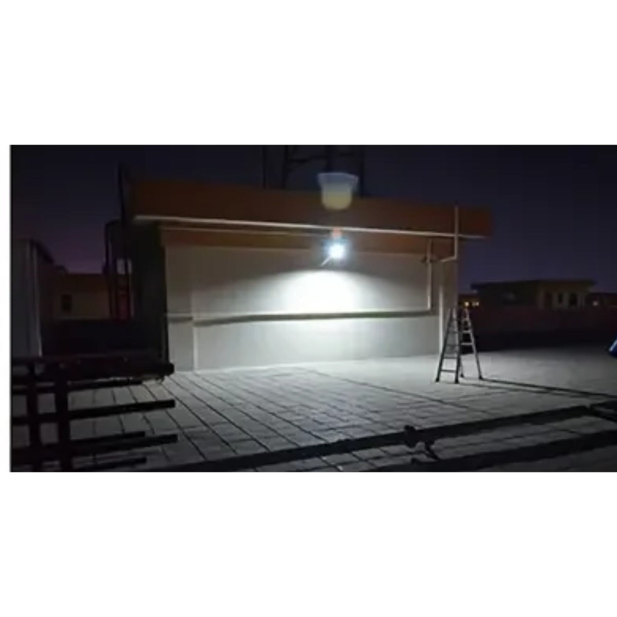 Solar street light on garage