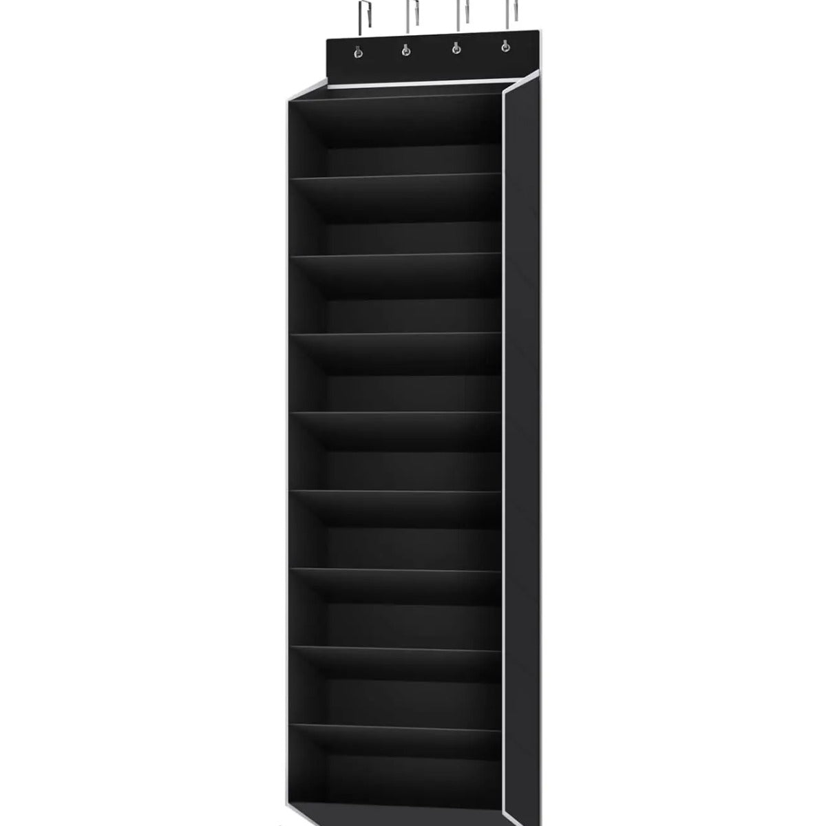 10 tier over the door shoe organizer black