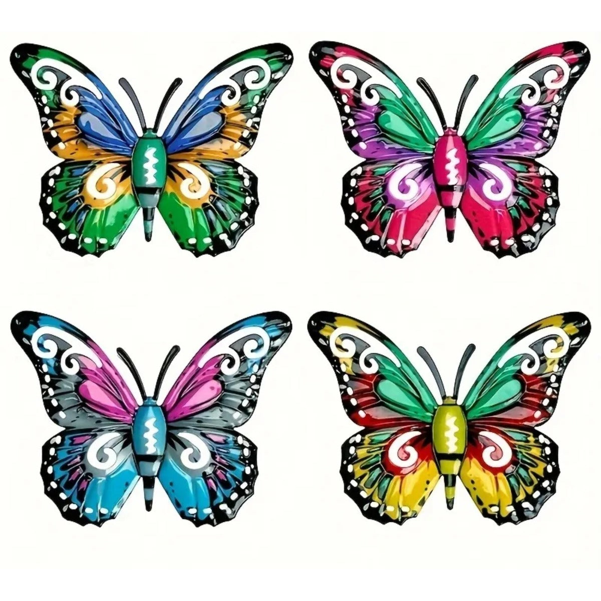 4 piece metal butterfly set