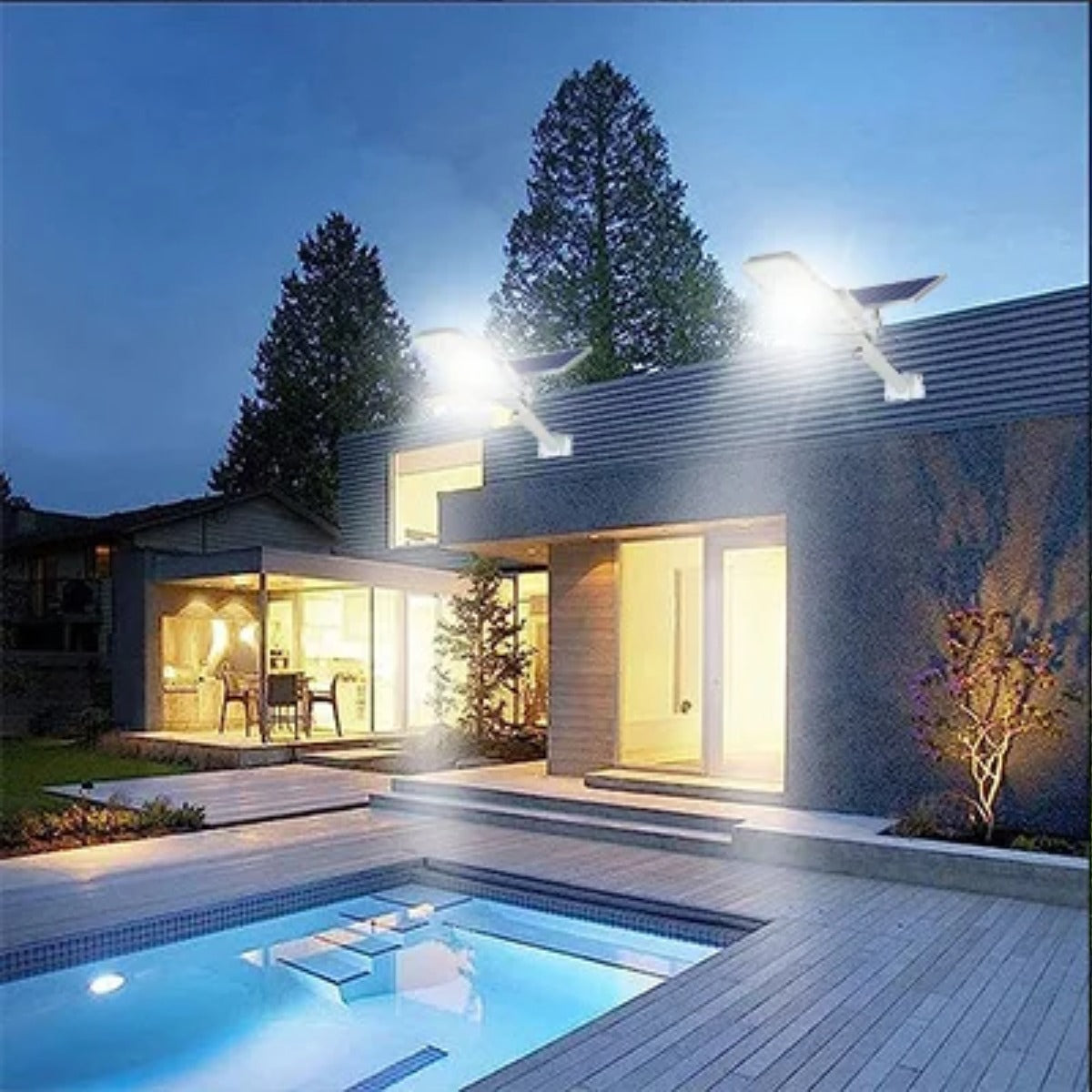 Solar light over pool house