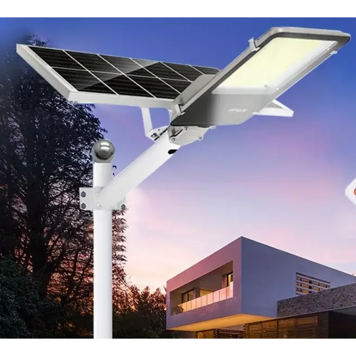 Solar street lamp at dusk