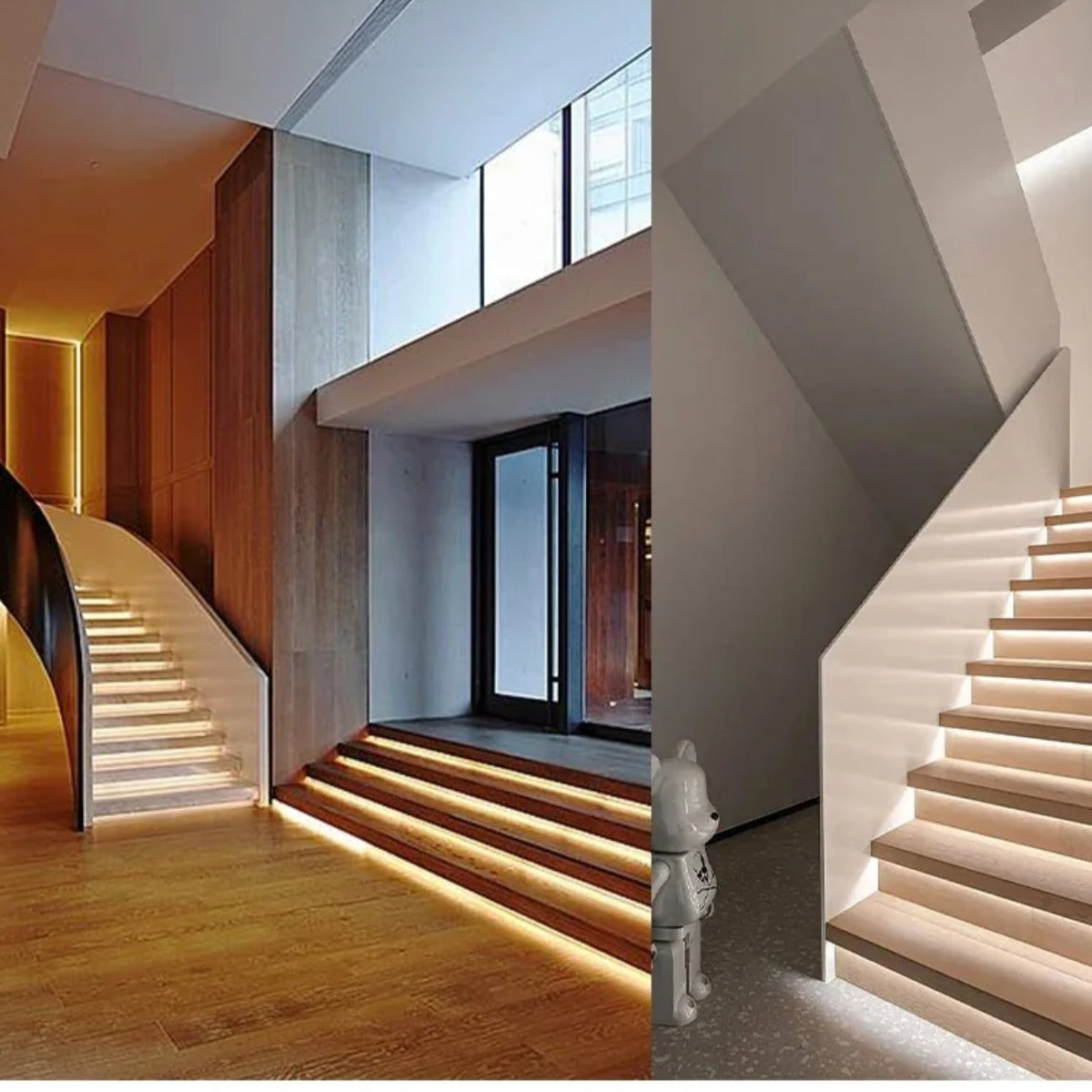 Motion Sensor LED Stair Light with Dual PIR Sensors, Up to 40 Steps