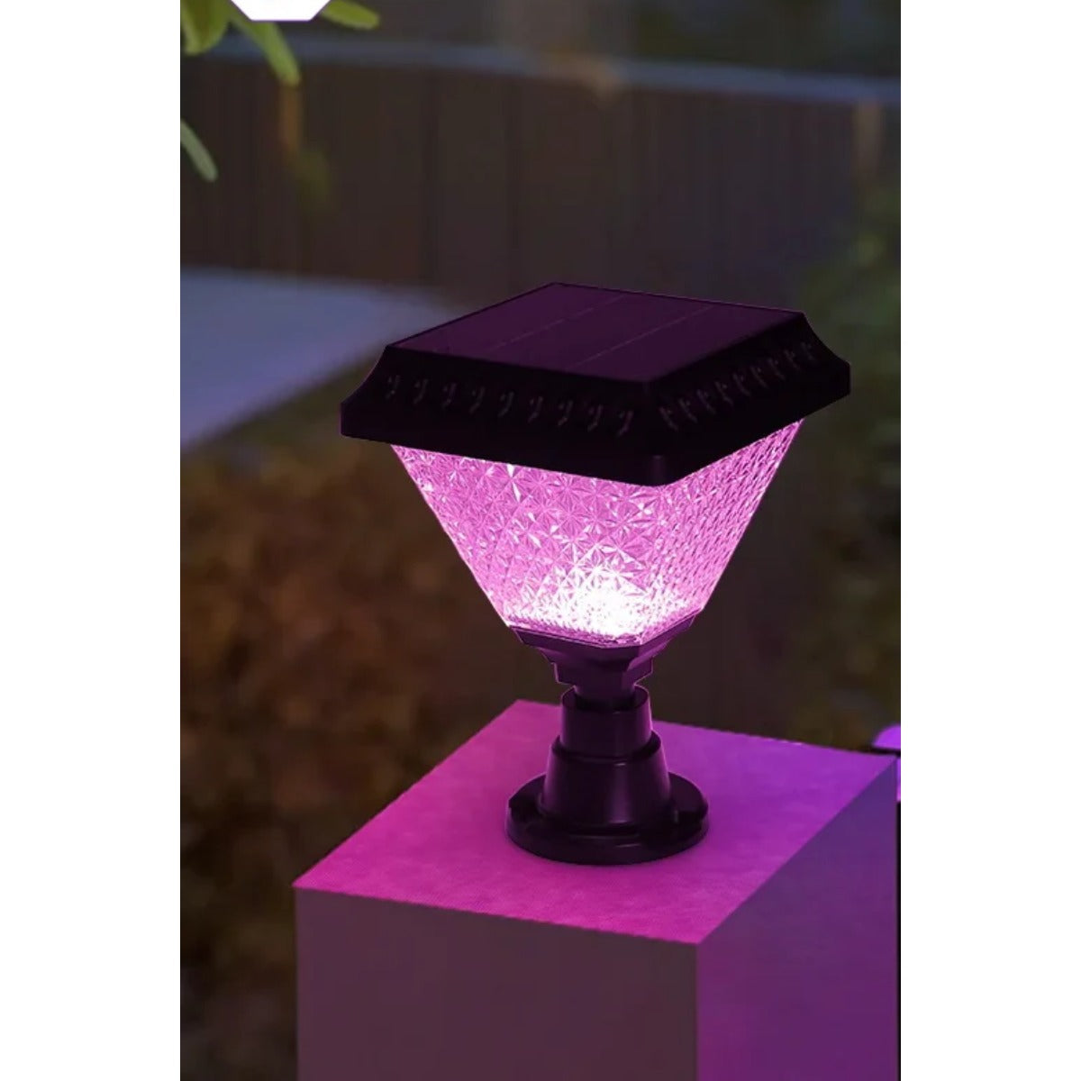 Pillar light glowing pink