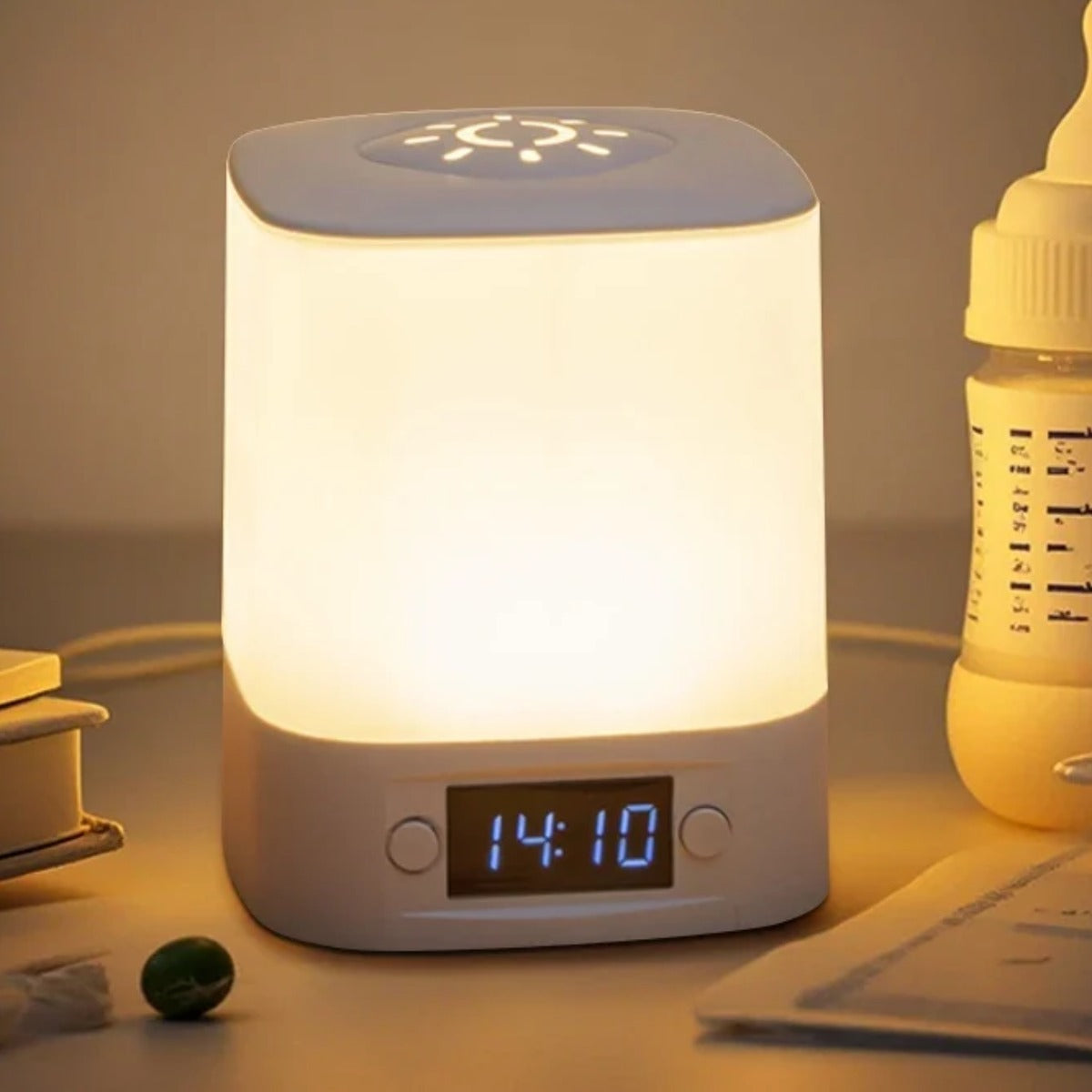 Rechargeable Bedside Reading Lamp with Clock