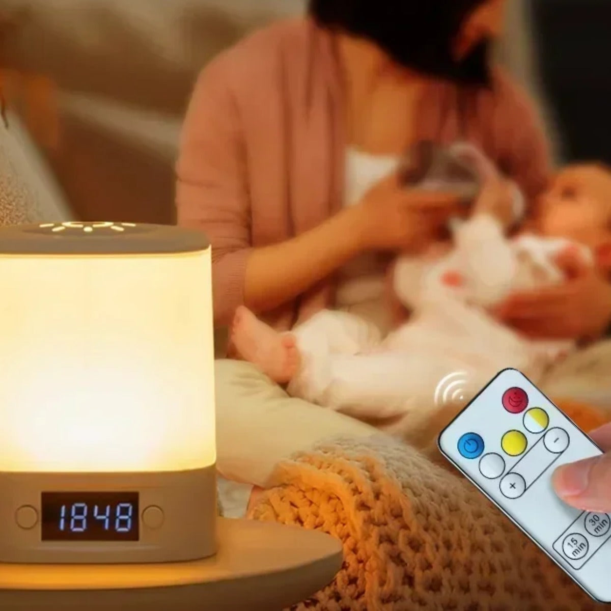 Rechargeable Bedside Reading Lamp with Clock
