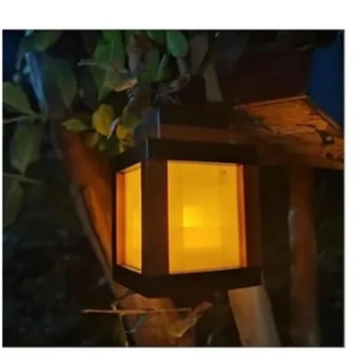Pixel lantern in tree