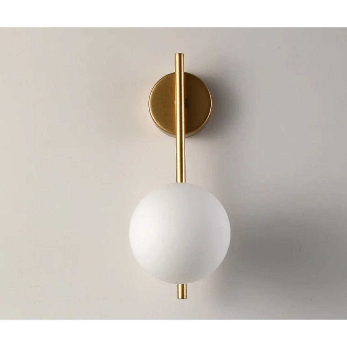Glass globe wall lamp off