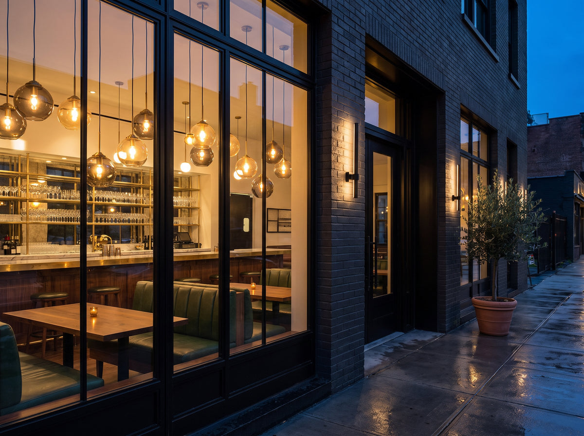 Restaurant lit in the evening, inspiration image