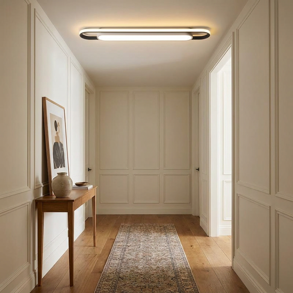 Apartment Halls inspiration photo, lit in the evening