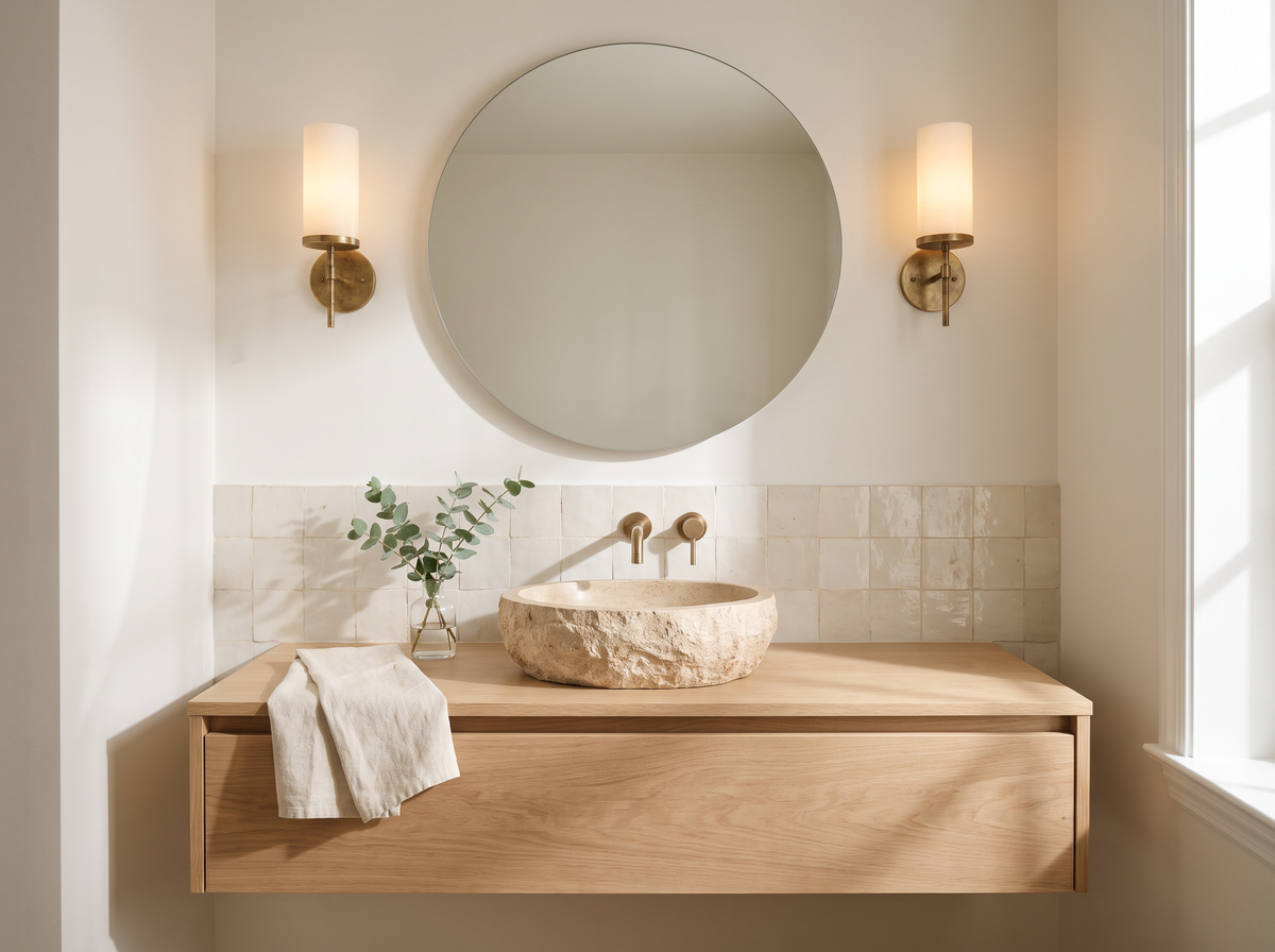 Mirror Light inspiration photo, lit in the evening