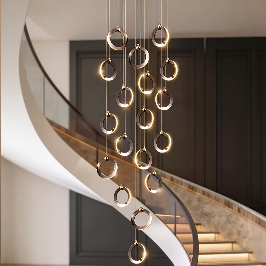 Stairwell inspiration photo, lit in the evening