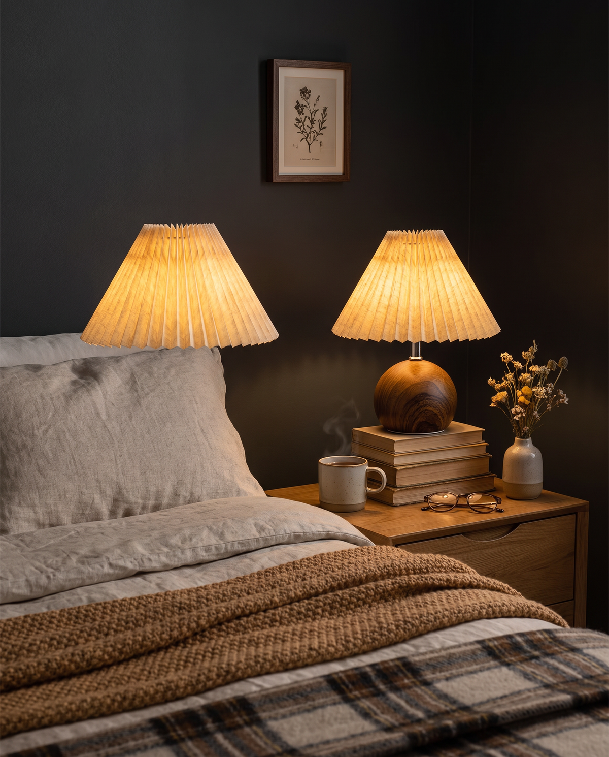 Bedside Pair inspiration photo, lit in the evening