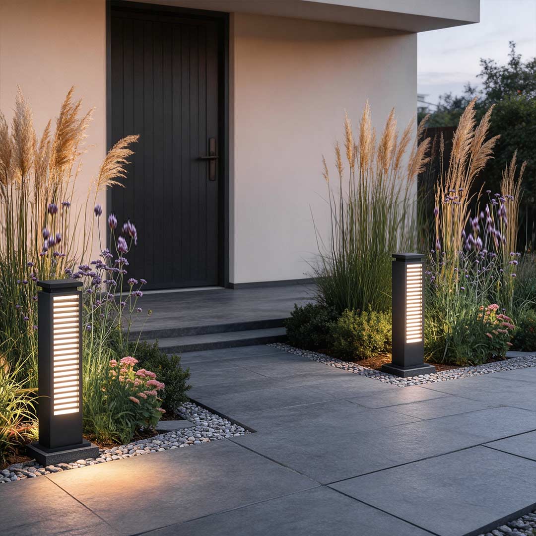 Entry Path inspiration photo, lit in the evening