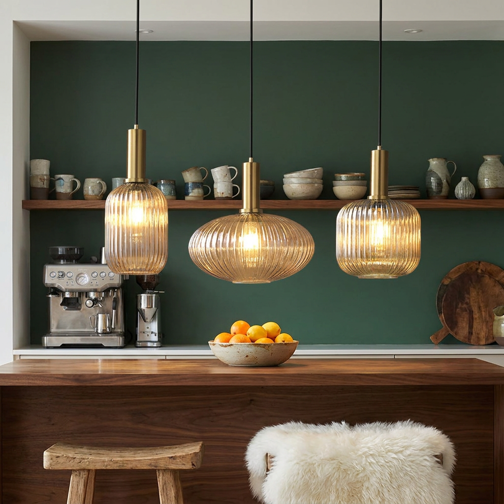 Cafe Pendants lit in the evening, inspiration image