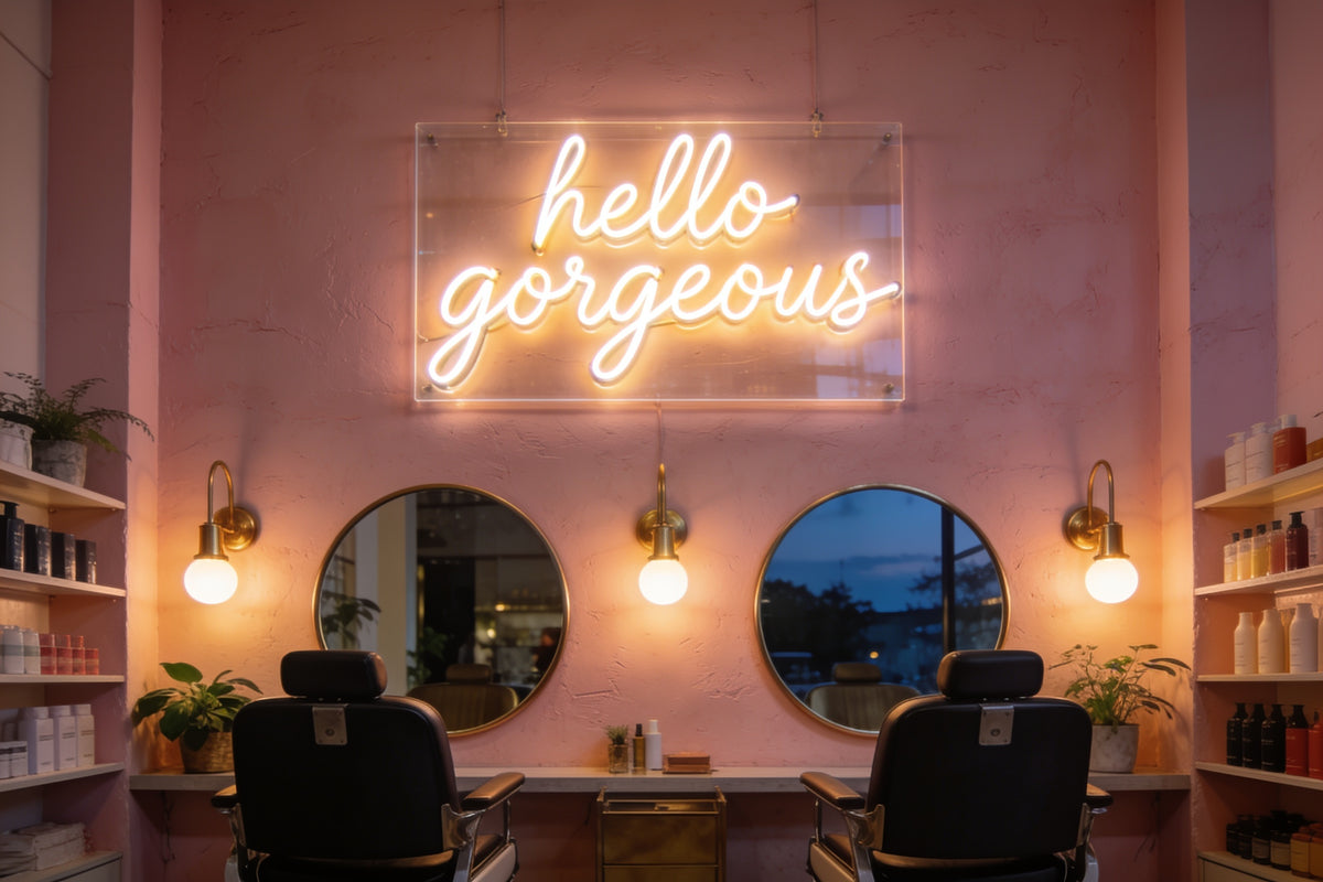 Salon Wall lit in the evening, inspiration image
