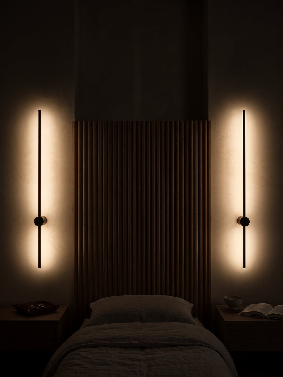 Filo in the same room at night, switched on