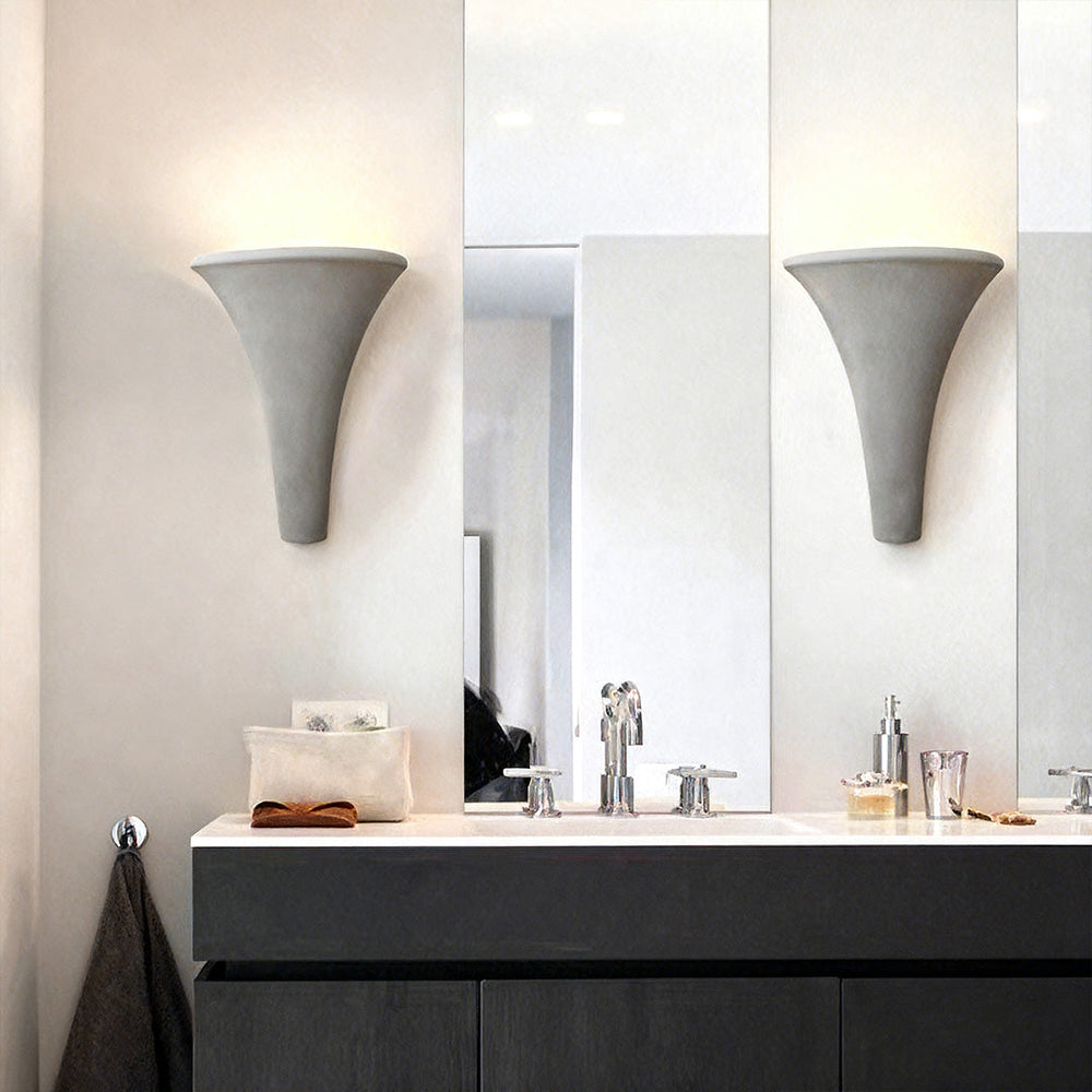 Cement Body Wall Sconce, Minimalist Concrete Uplight, view 9