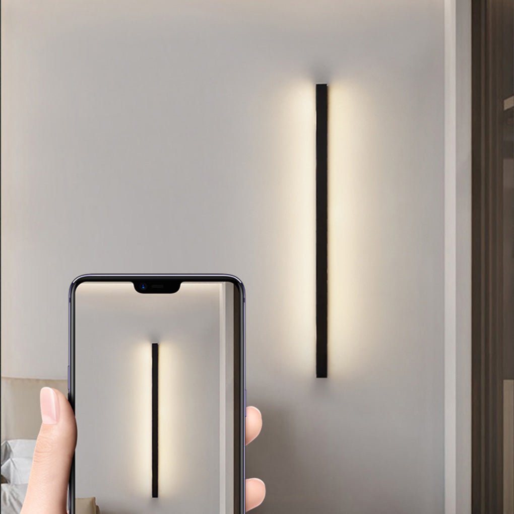 Ultra Slim Linear Wall Sconce, Black Aluminum Bar Light